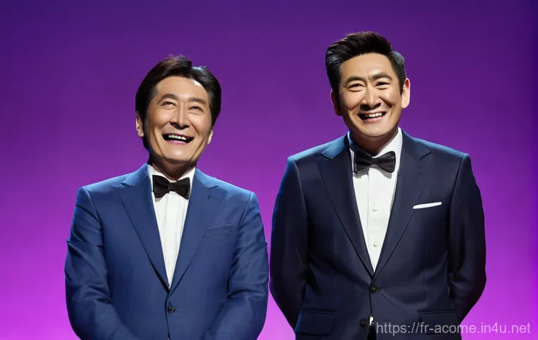 다운타운 출연 프로그램 분석 - **"Legendary Duo's Comedic Synergy"**
A high-resolution, vibrant image depicting two middle-aged...
